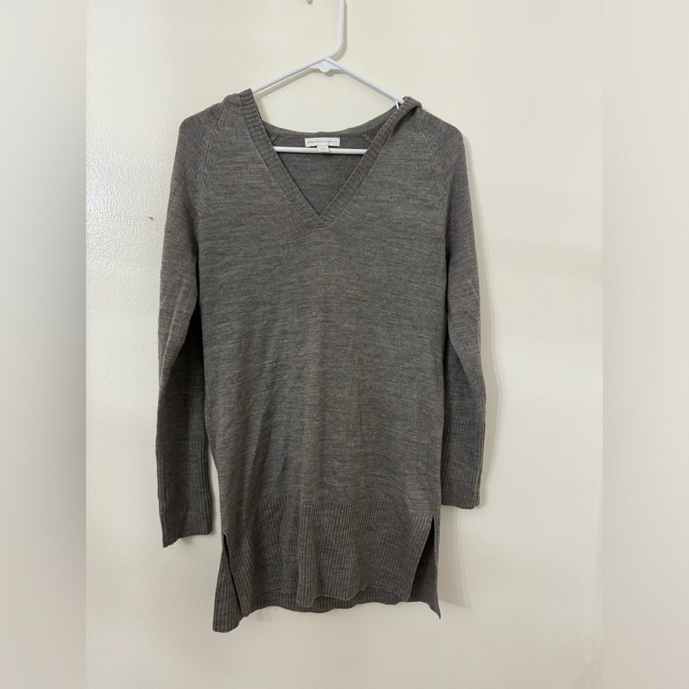 New York and Company Sweater Dress with Hood